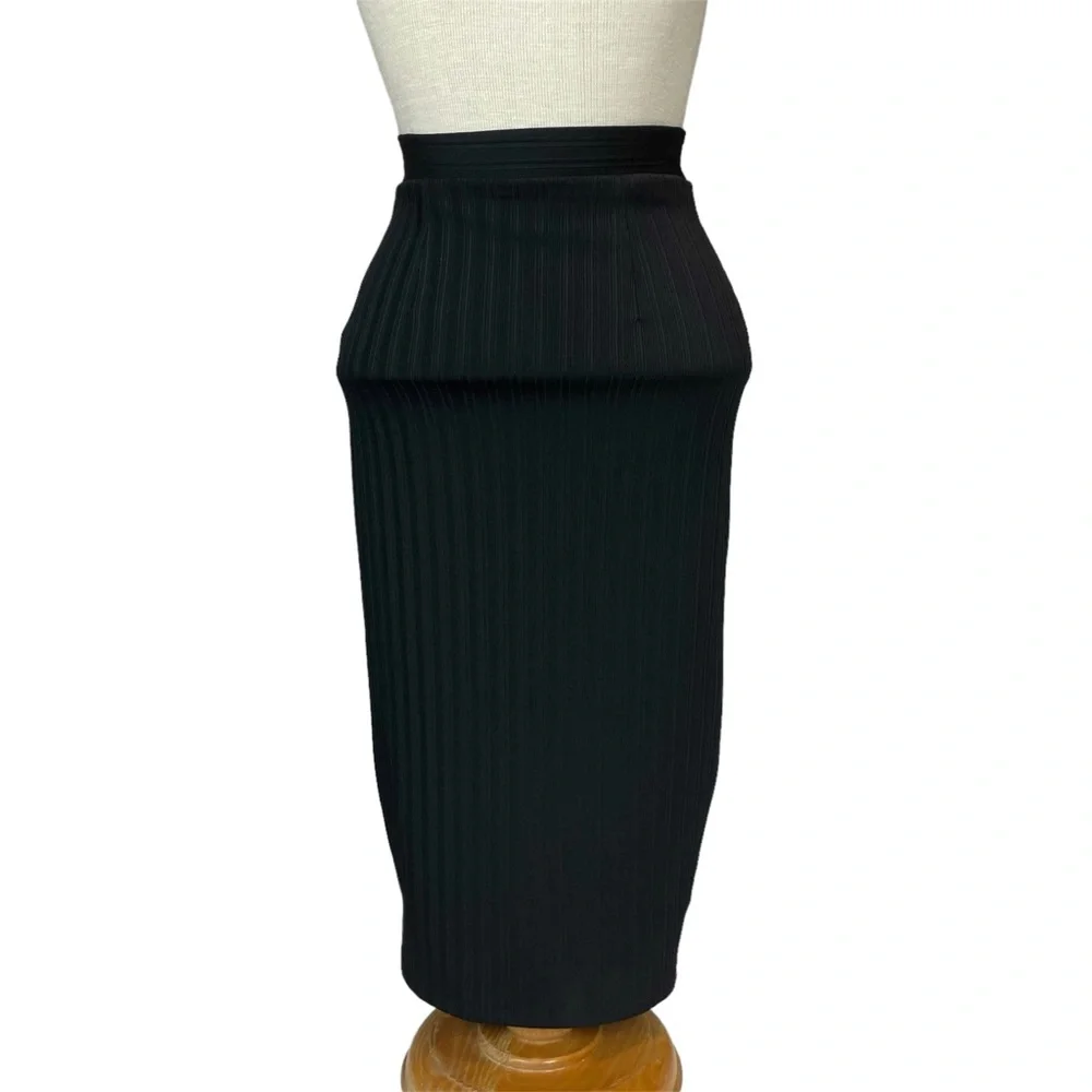 Bebe Full Zip Bodycon Knee Length Pencil Skirt in Black Size XS - Picture 5 of 12